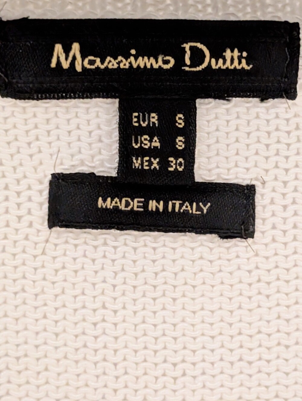 Massimo Dutti Off Shoulder V Neck Cardigan Off White Knit Button-Front Sweater - Picture 3 of 6